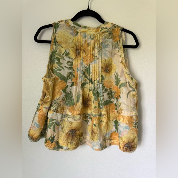 Women’s Pilcro Raw-Edge Linen Swing Tank In Size Large - Picture 4 of 5